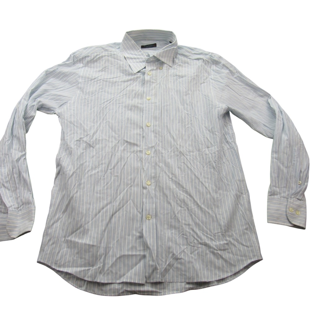 Canali Sportswear Men's Striped Button Down Dress Shirt Size L Long Sleeve